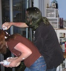 Travis spraying whip cream on mom
