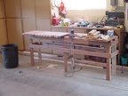 More work area in the garage.  Tools, partially complete bench (for the hot tub).
