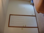 Same view of master bedroom door with the metal door closed.