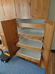 The pantry, with pull-out shelves.